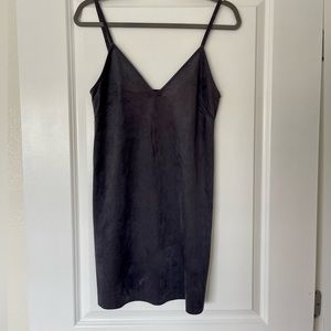 Mini Gray Suede Dress
